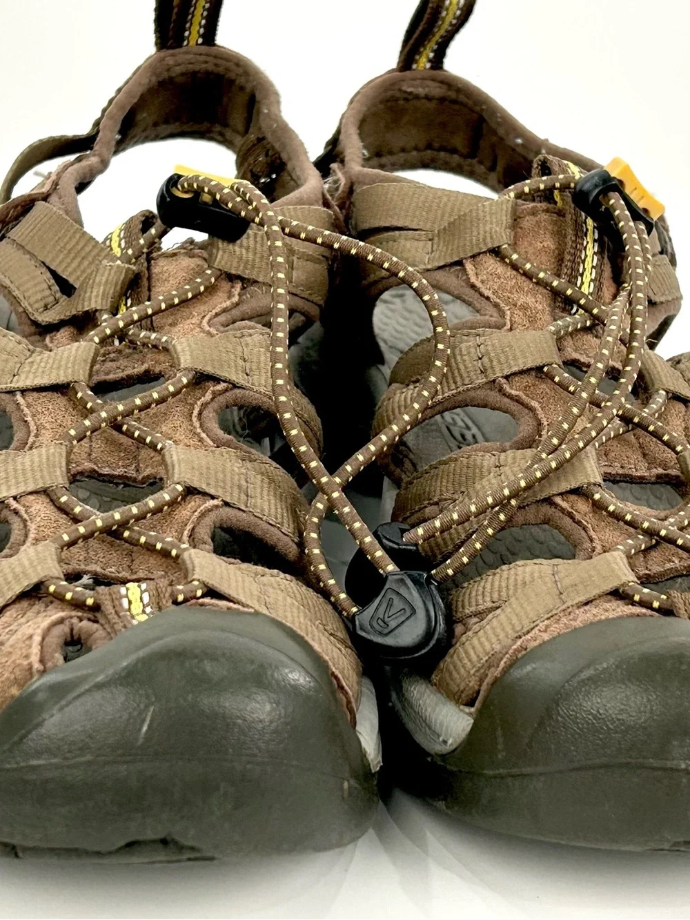 Keen Brown Sport Sandals with Yellow Accents